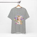 Floral Bunny Tee — Cute Rabbit Floral Graphic T‑Shirt
