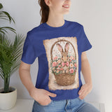 Easter Bunny Basket T-Shirt — Vintage Floral Rabbit Tee