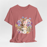 Floral Bunny Tee — Cute Rabbit Floral Graphic T‑Shirt