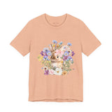 Floral Bunny Tee — Cute Rabbit Floral Graphic T‑Shirt