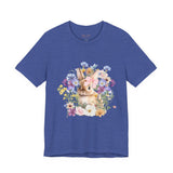Floral Bunny Tee — Cute Rabbit Floral Graphic T‑Shirt