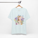 Floral Bunny Tee — Cute Rabbit Floral Graphic T‑Shirt