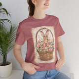 Easter Bunny Basket T-Shirt — Vintage Floral Rabbit Tee