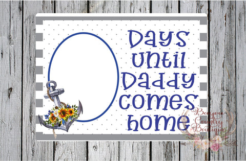 Grey Sunflower Anchor Countdown For Daddy