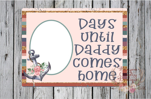 Pink glittery Anchor Countdown for Daddy