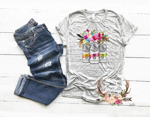 Floral white claw tee