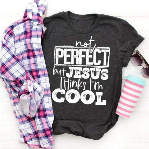 Not perfect but Jesus thinks im cool Screenprint