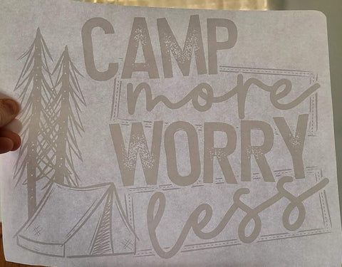 Camp more worry less tent Screenprint