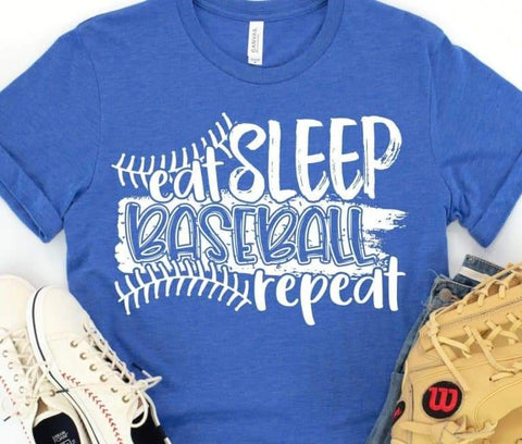 Eat sleep baseball repeat Screenprint