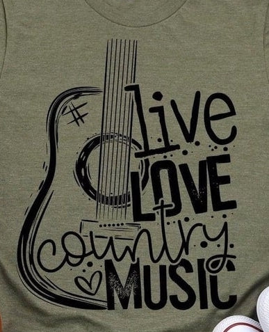 Live Love Country Music Screenprint