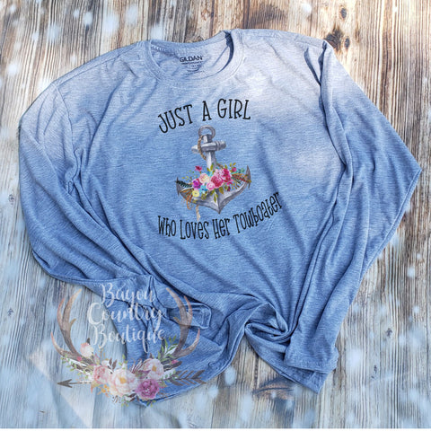 Just A Girl Who Loves Her Towboater with Anchor