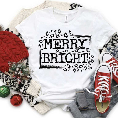Merry and bright leopard Screenprint