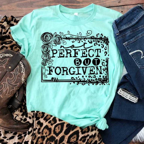 Not perfect but forgiven leopard Screenprint