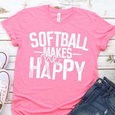 Softball makes me happy Screenprint